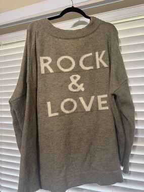 Kori Oversized V-Neck Knit Sweater in Heather Taupe